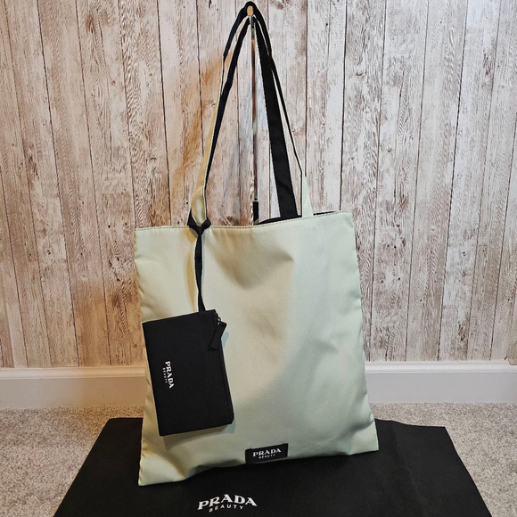 Prada Beauty Tote Bag, Light Green/Mint - Picture 1 of 10